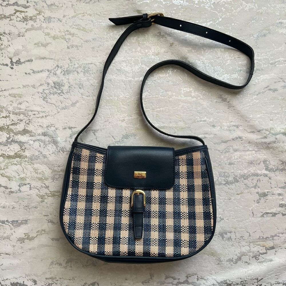 America vintage plaid 90s Y2K clueless purse handbag leather